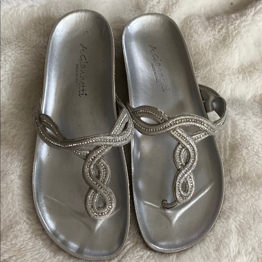 A. Giannetti Silver Women's Sandals